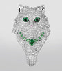 White Gold and Diamond Wladimir the Cat Ring