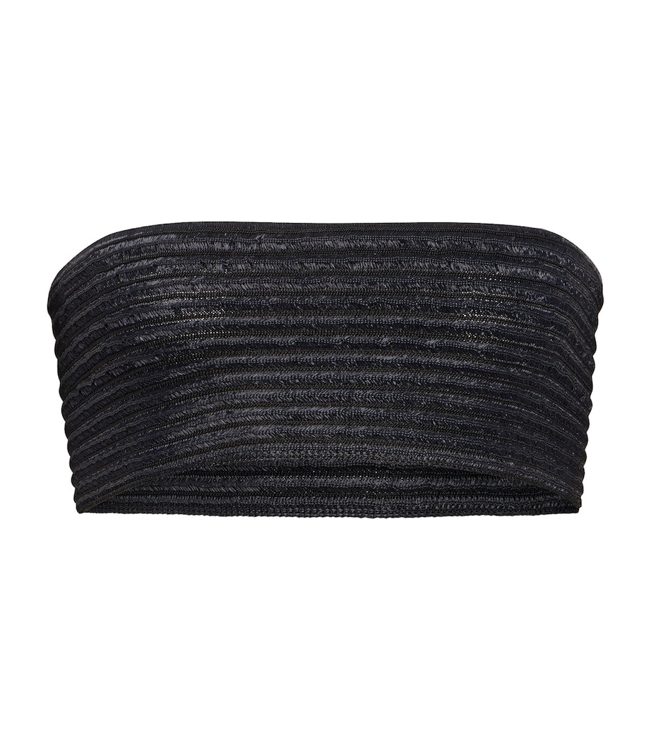 Black Knitted Bandeau Top