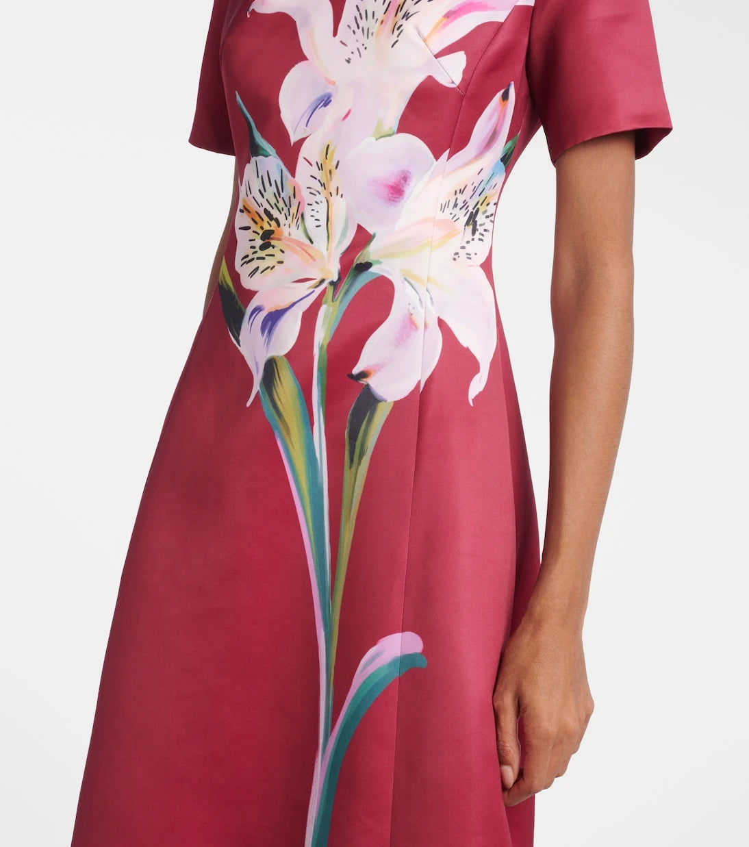 Leo Lin - Caroline floral satin midi dress