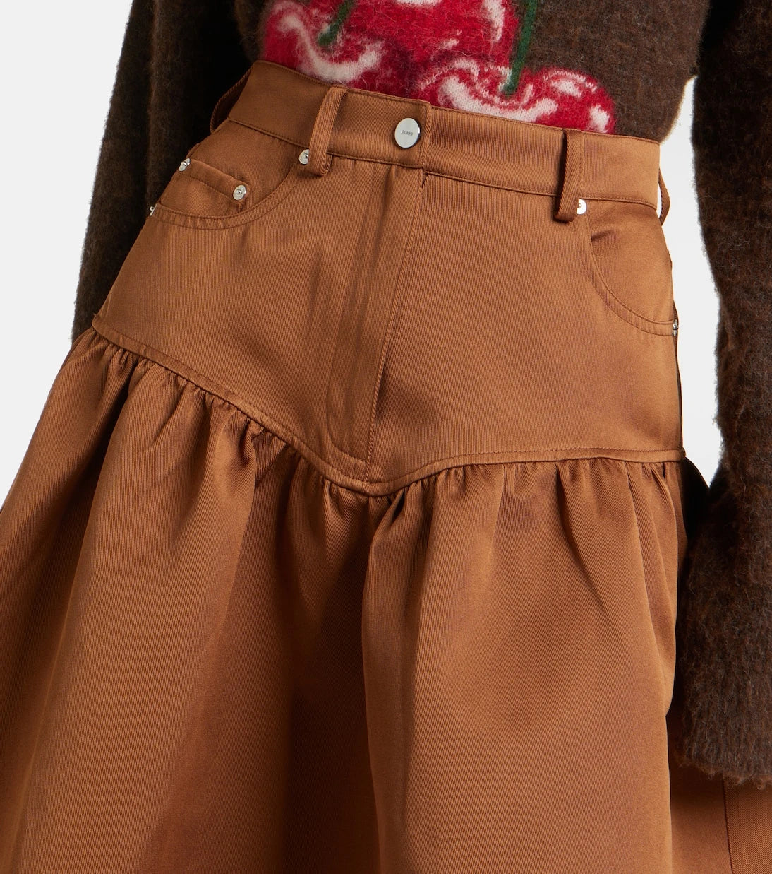 Ganni - Peplum midi skirt