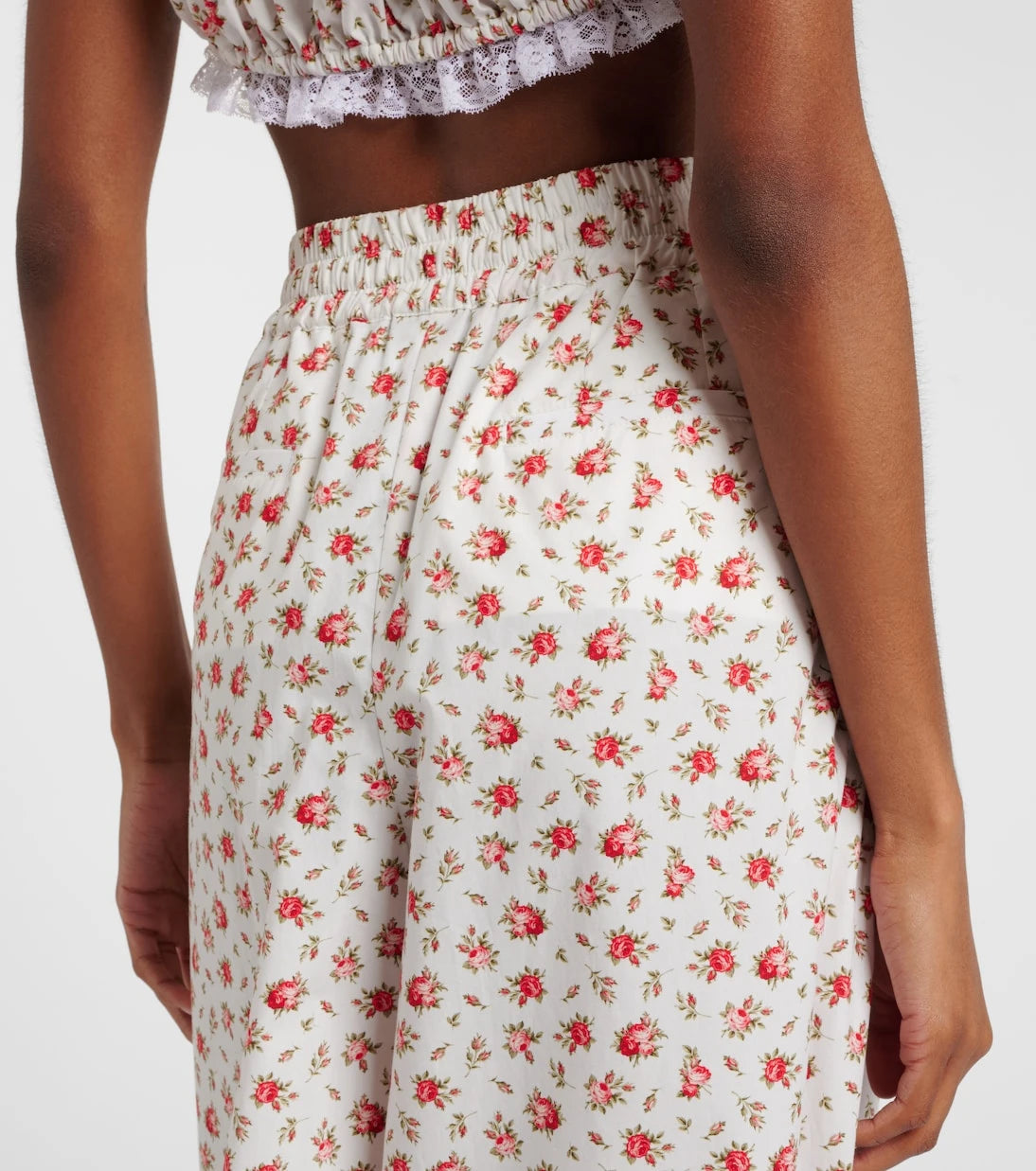 Dolce&Gabbana - Floral cotton-blend poplin wide-leg pants