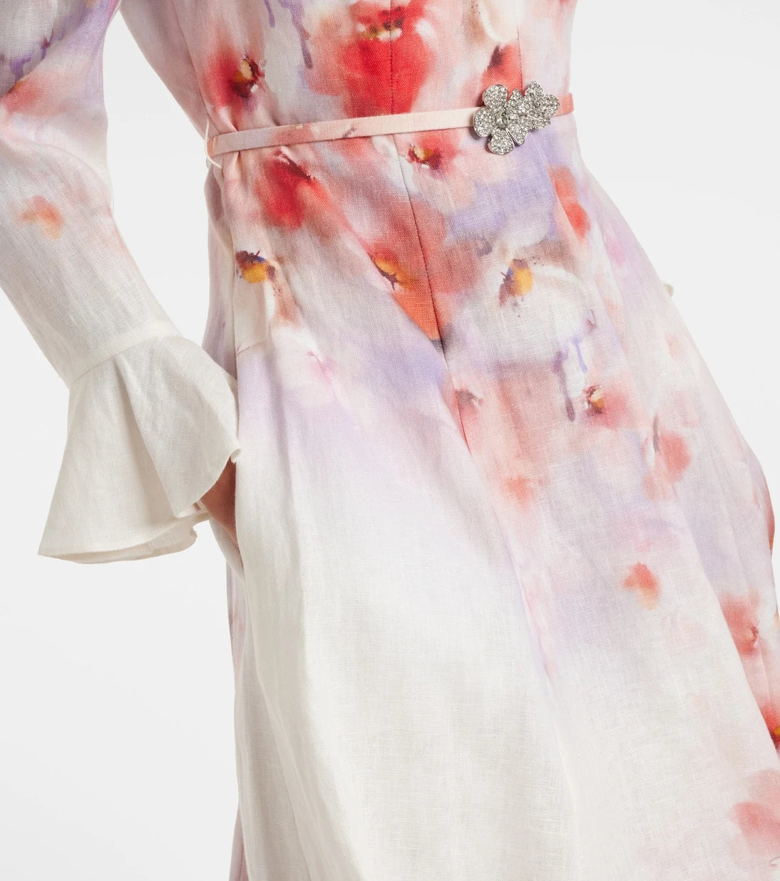 Zimmermann - Crush embellished linen midi dress