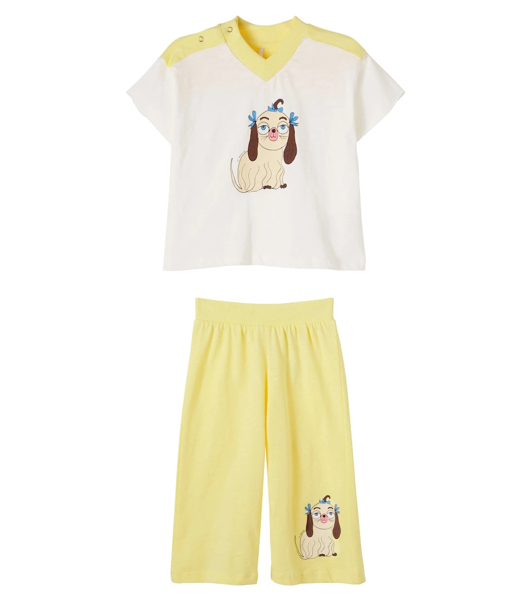 Mini Rodini - Baby Dog printed jersey top and pants set