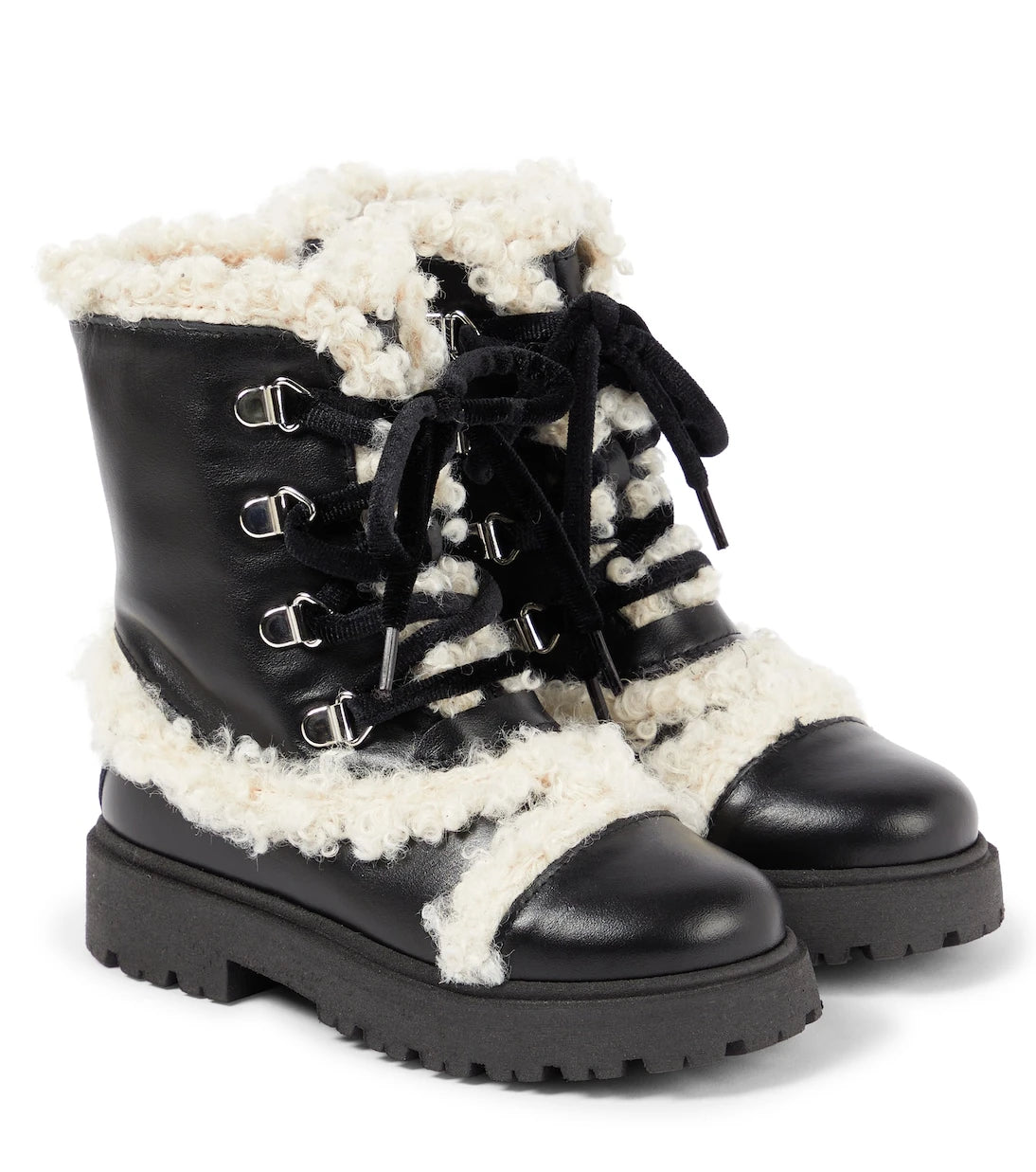 PèPè - Faux shearling-trimmed leather boots