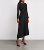 Edeline Lee Black Jacquard Long-Sleeve Flèche Midi Dress