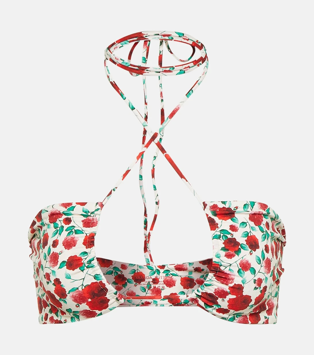 Magda Butrym - Floral-printed halterneck bikini top