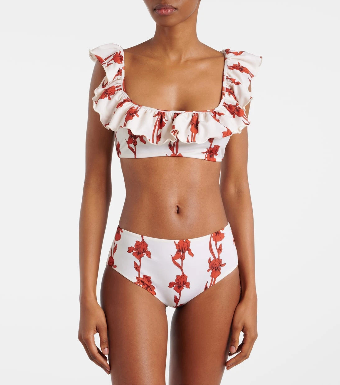 La DoubleJ - Boy floral ruffled bikini top