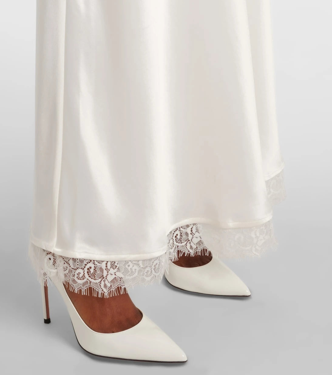 Rixo - Annabella lace-trimmed satin maxi dress