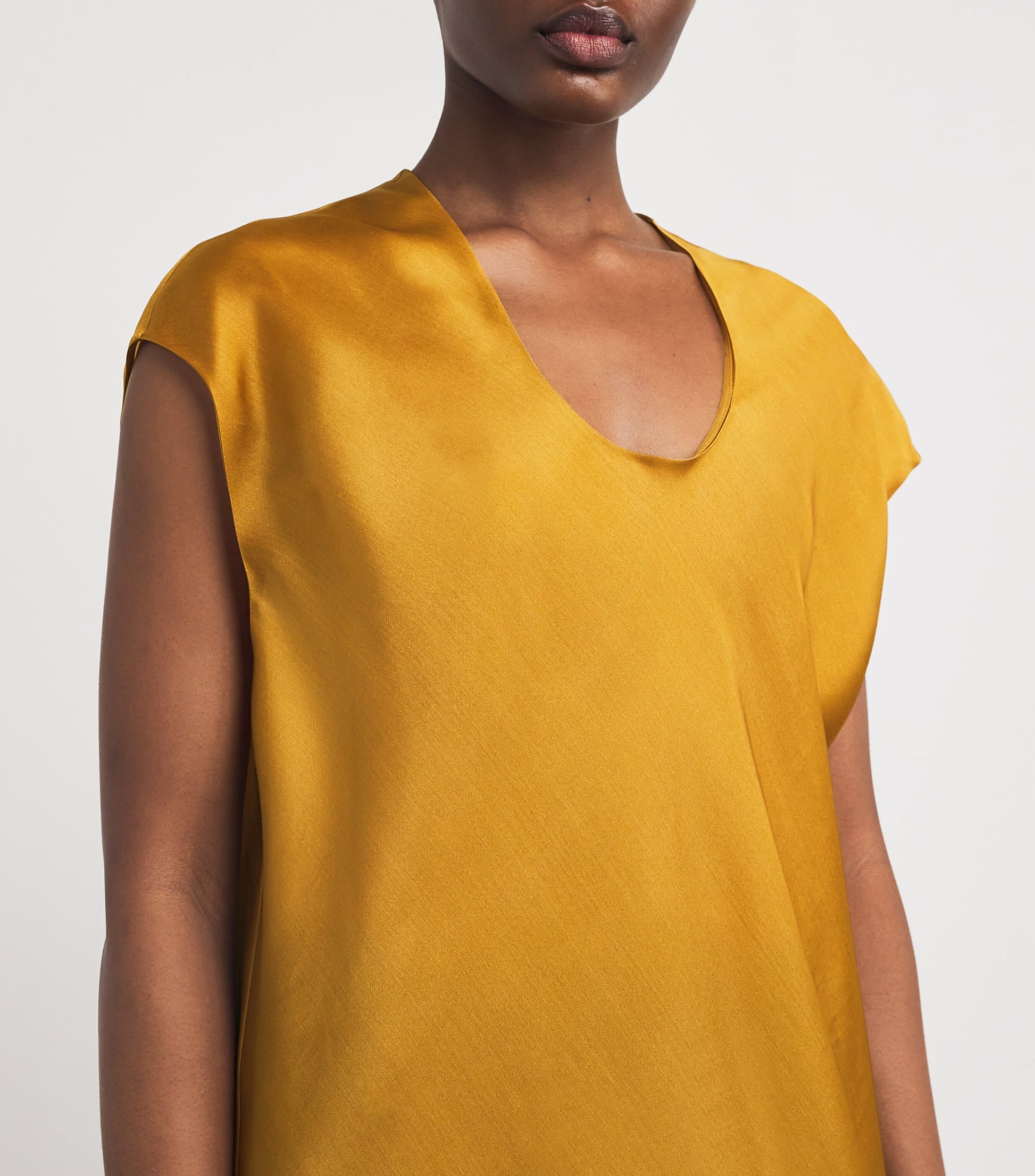 Yellow Silk Darby Midi Dress