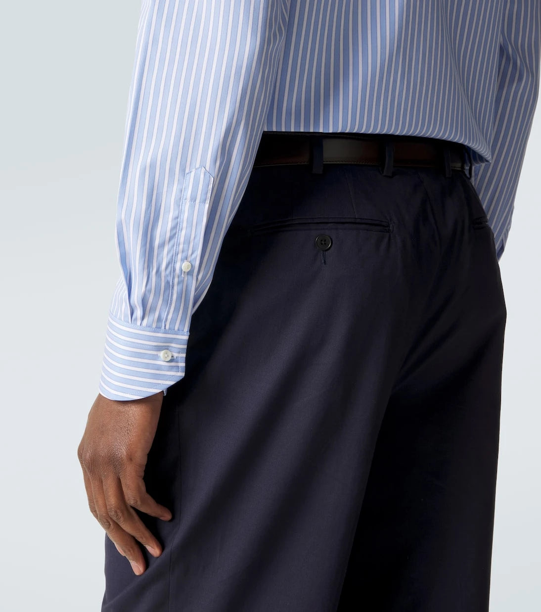 Canali - قميص بوبلين قطني مخطط