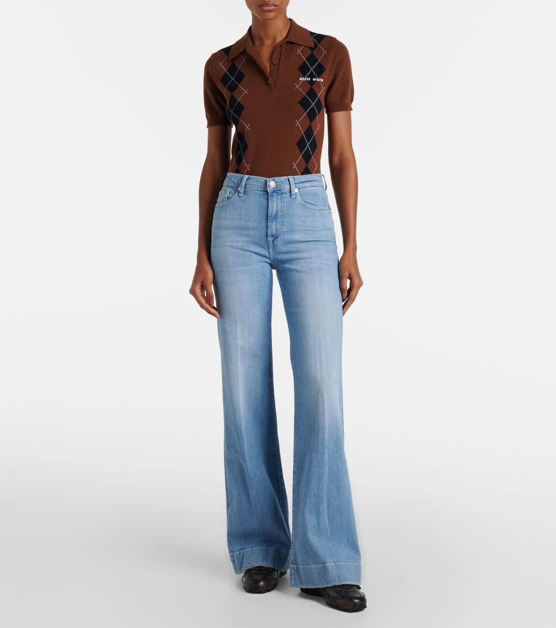 7 For All Mankind - High-rise wide-leg jeans
