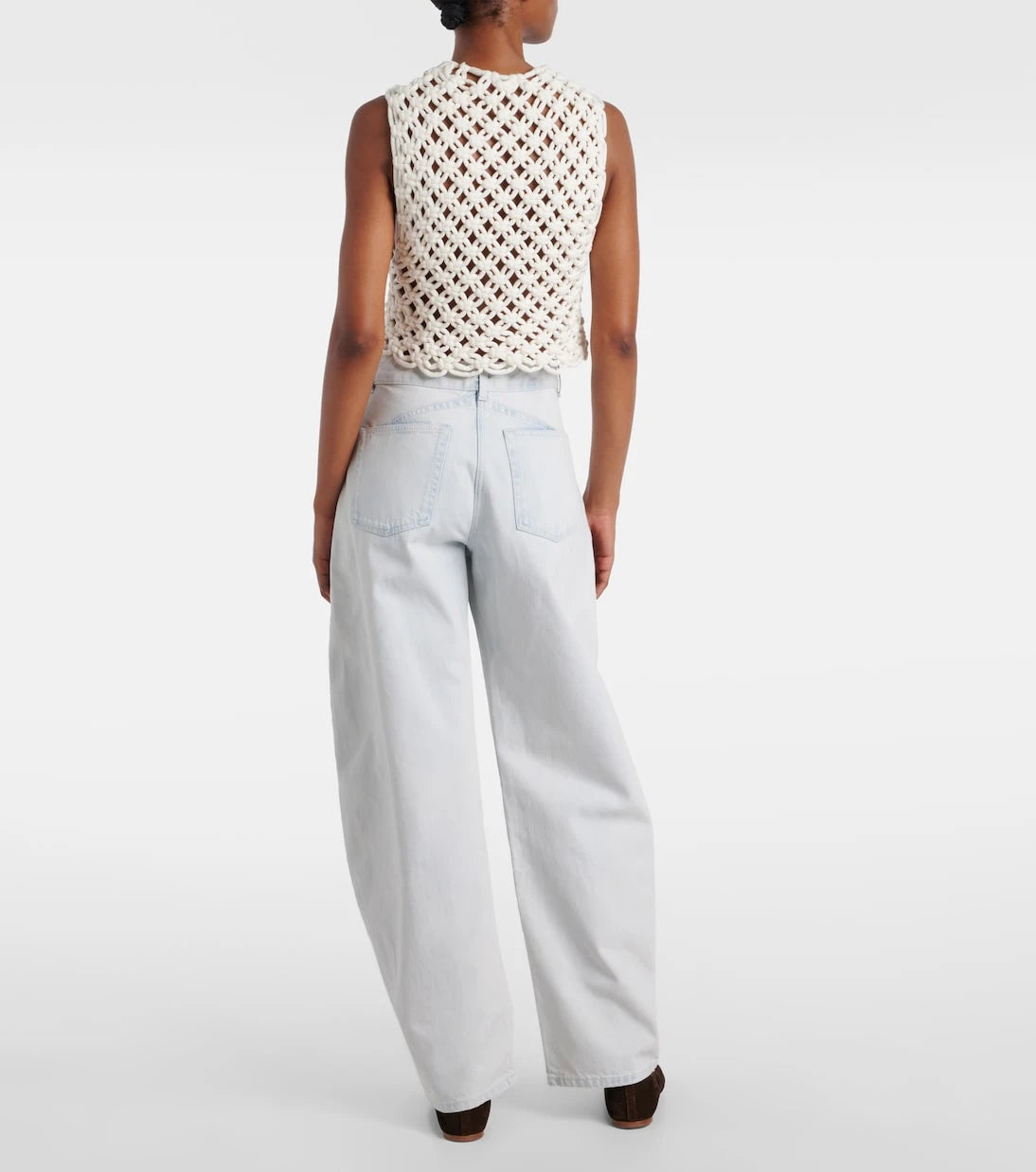 Alaïa - Open-knit cotton-blend top