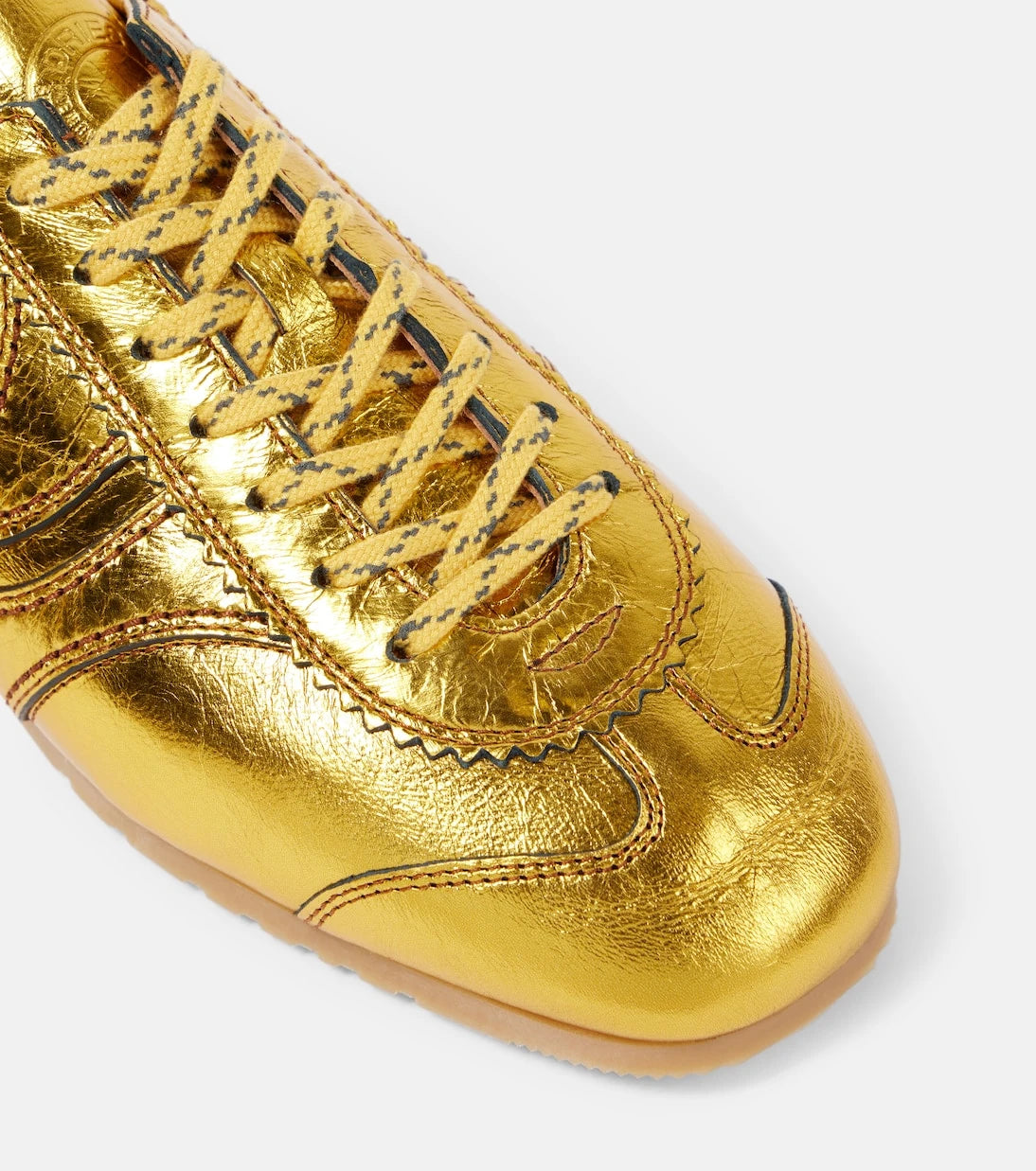 Dries Van Noten - Metallic leather sneakers