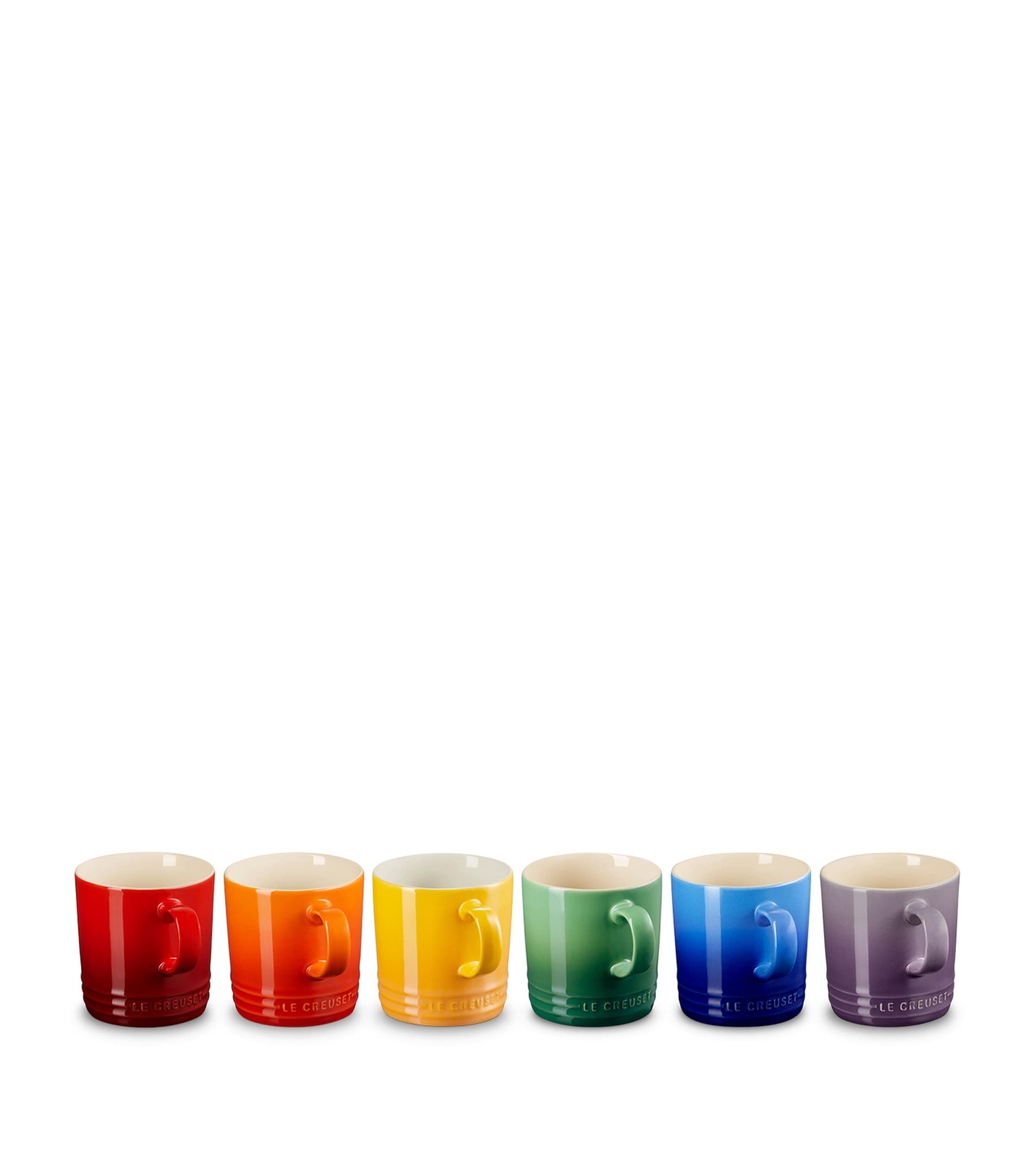 Stoneware Rainbow Mugs (Set of 6)