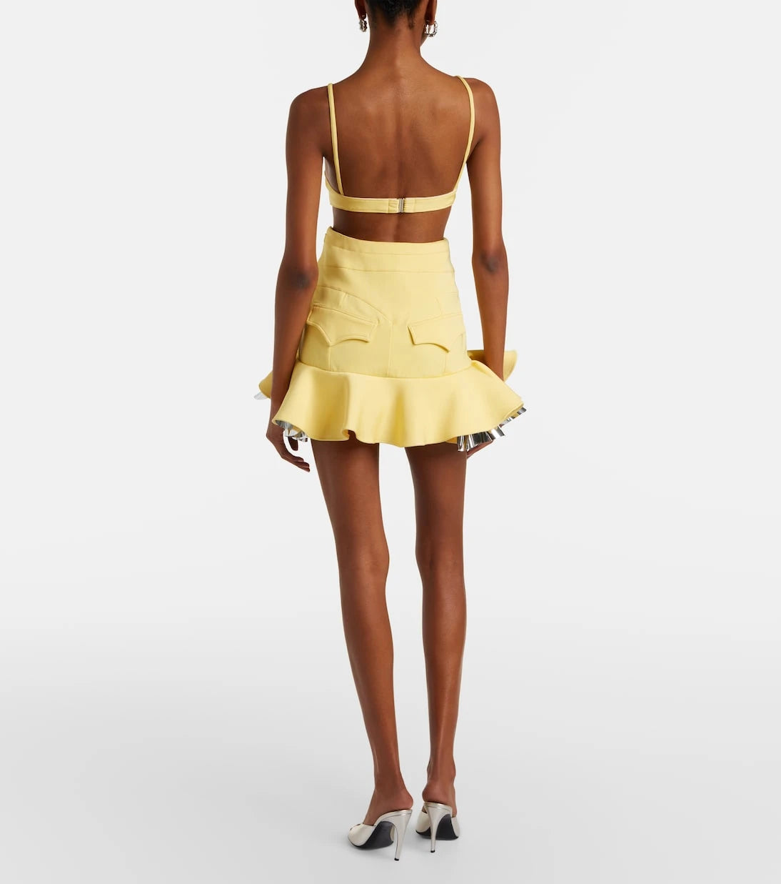 Rabanne - Cutout layered ruffled minidress