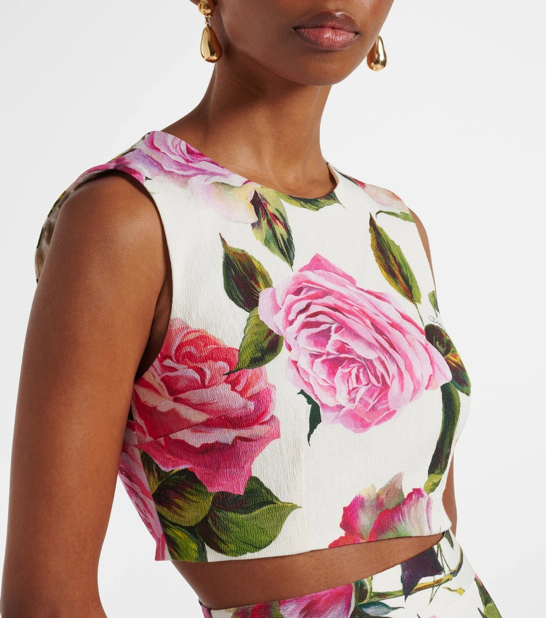 Dolce&Gabbana - Floral cotton-blend crop top