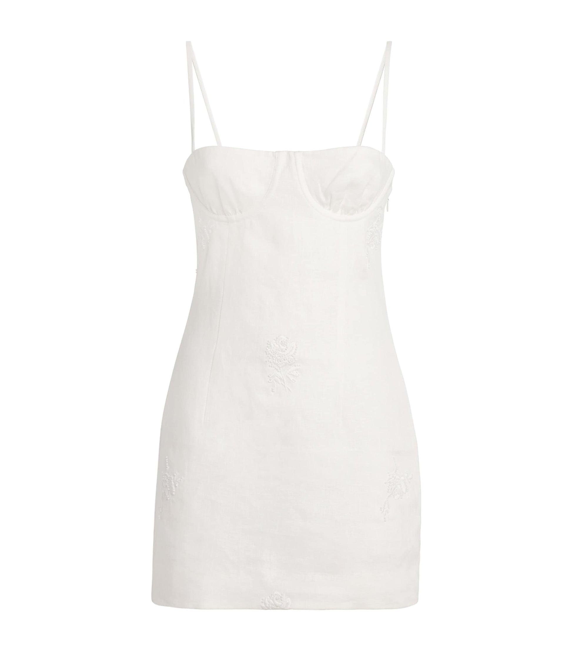 White Linen Alessandra Mini Dress