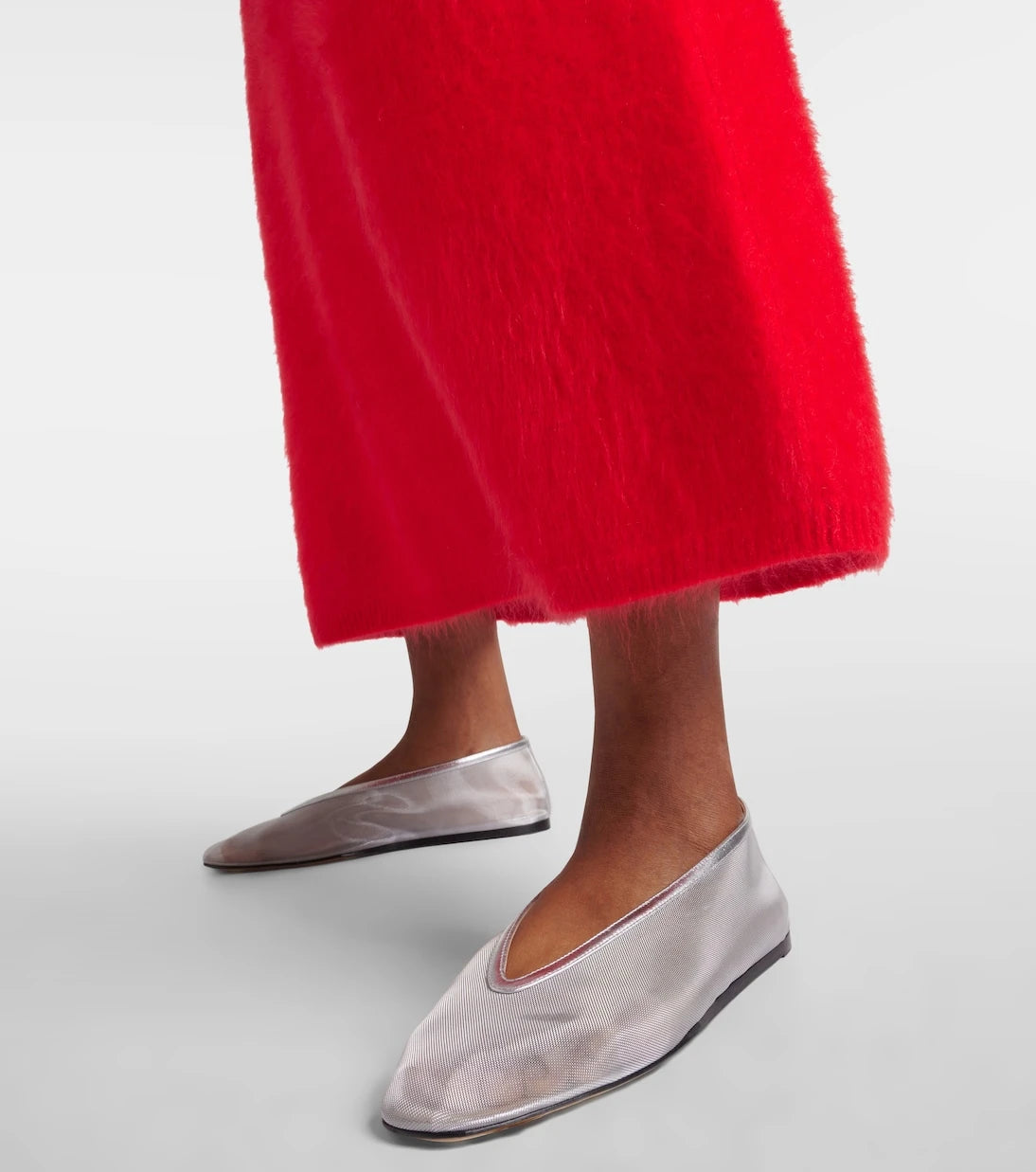 Le Monde Béryl - Luna leather-trimmed mesh ballet flats