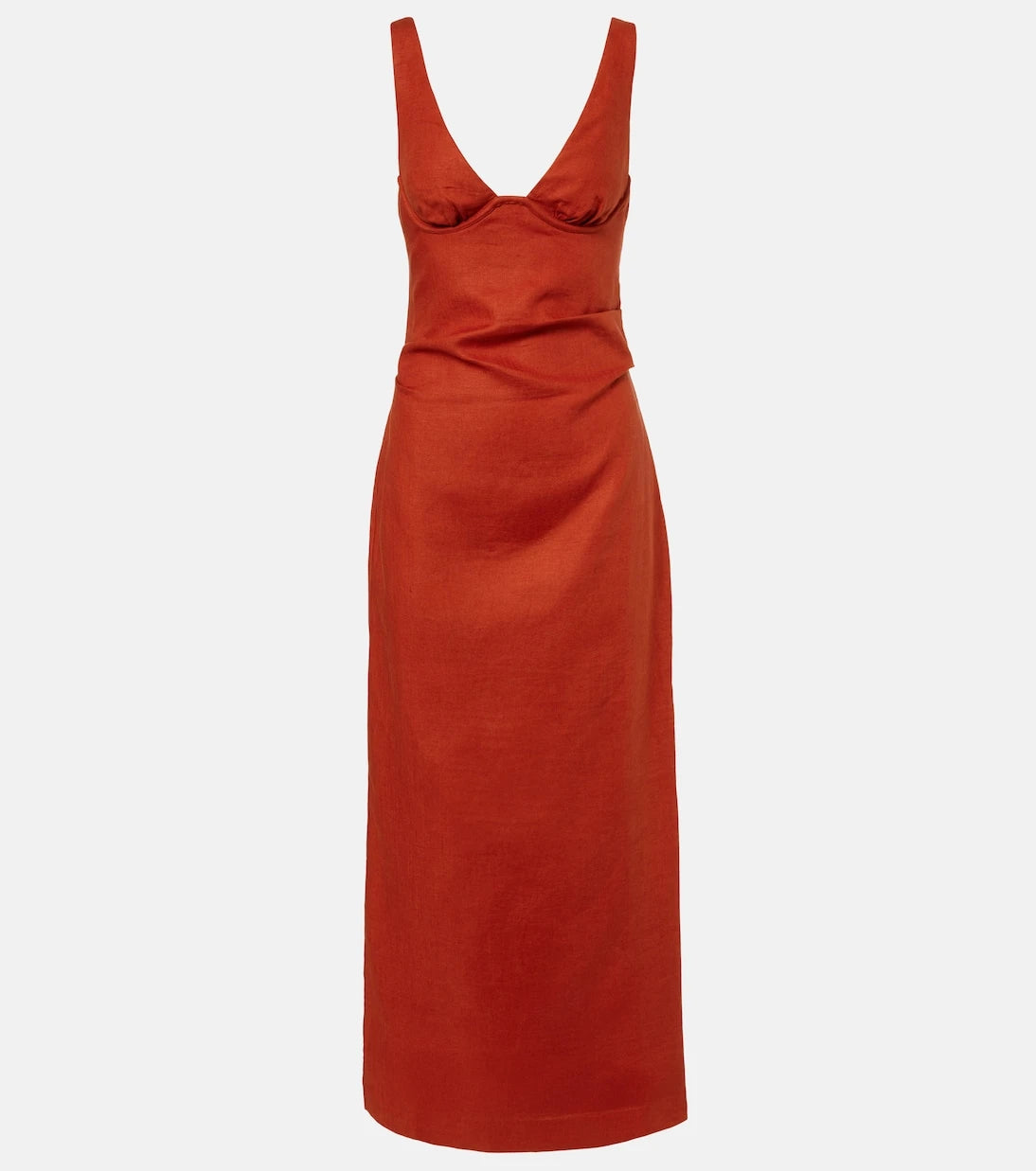 SIR - Draped linen midi dress