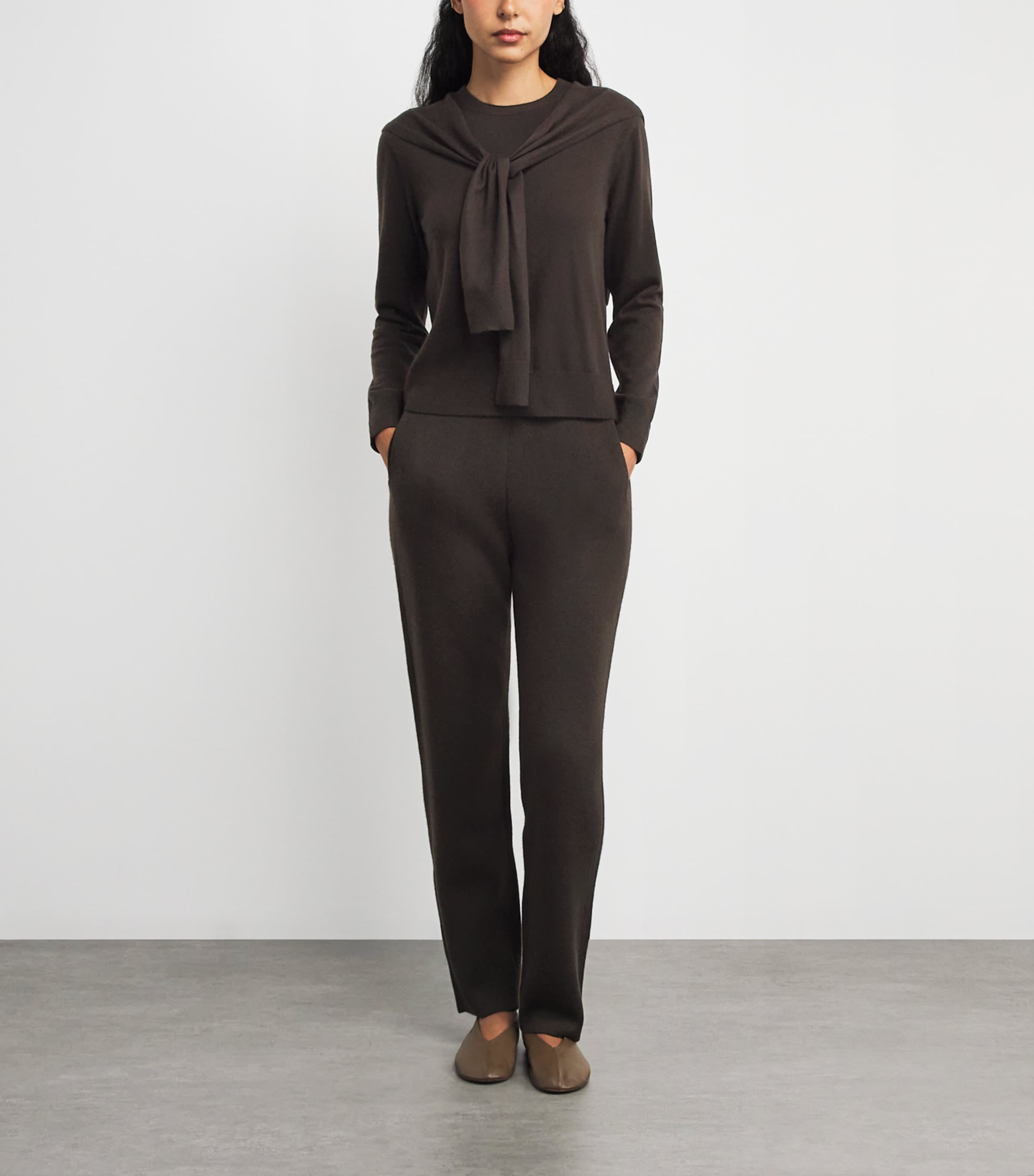 Brown Cashmere Sonja 2-In-1 Sweater