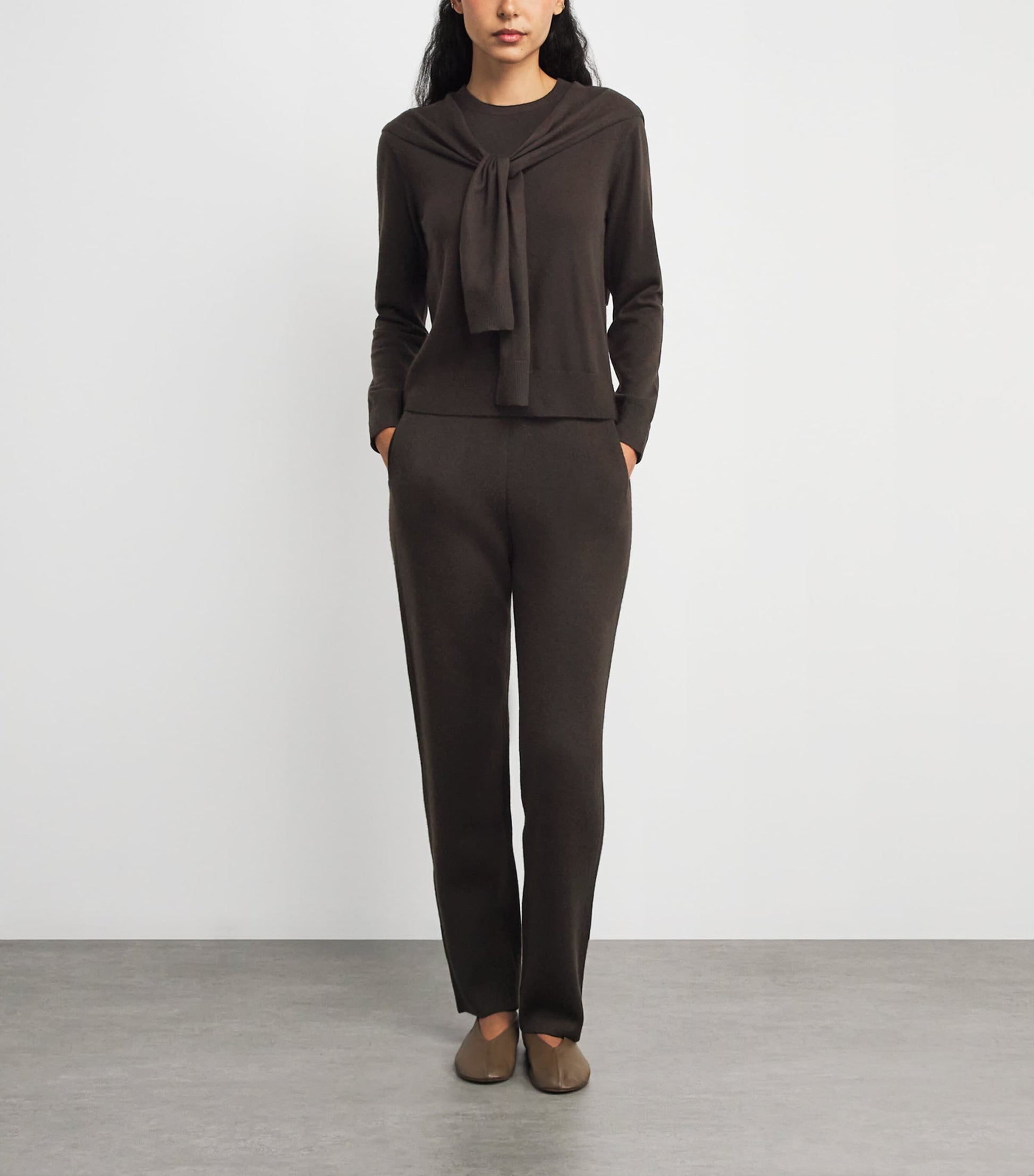 Brown Cashmere Sonja 2-In-1 Sweater