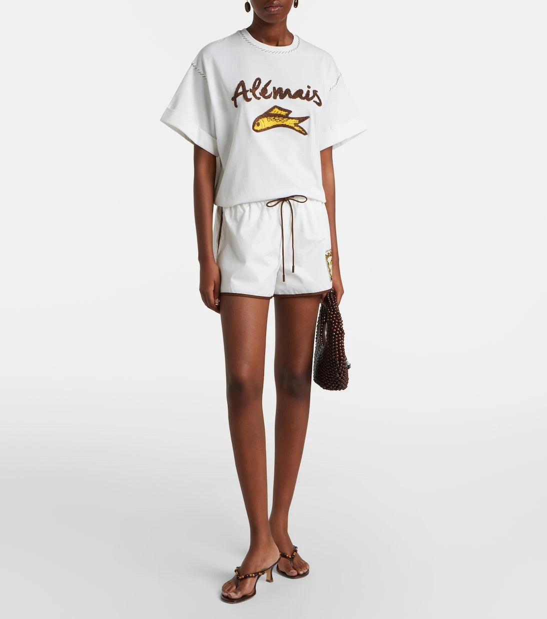 Alémais - Scuba embroidered cotton T-shirt