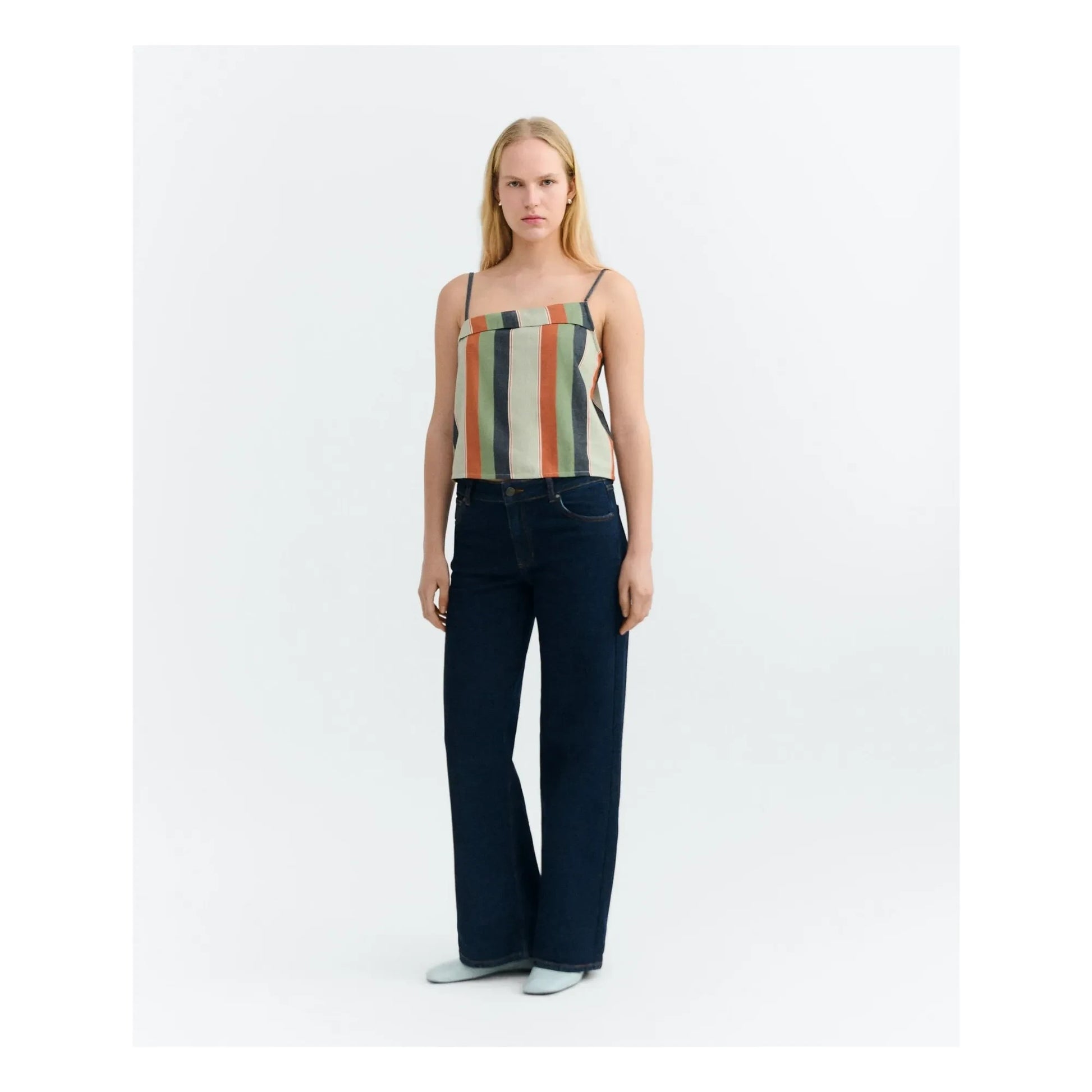 Thinking Mu - Raida Stripes Organic Cotton Top | Orange