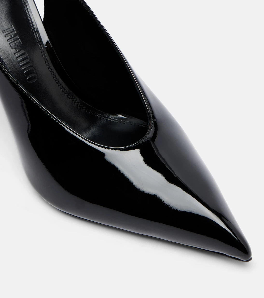 The Attico - Viper leather slingback pumps