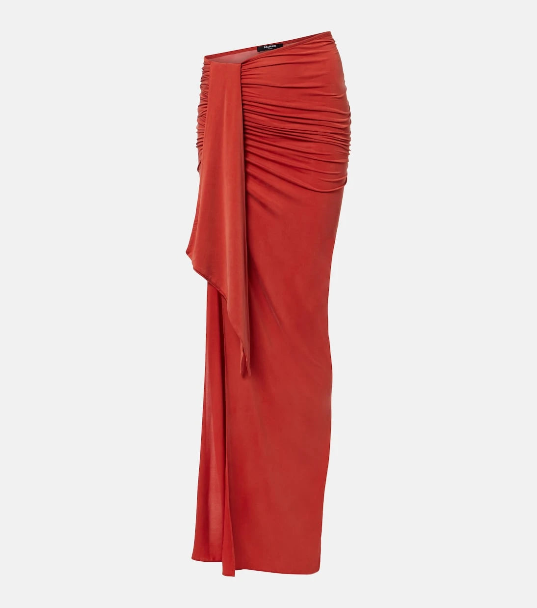 Balmain - Draped jersey maxi skirt
