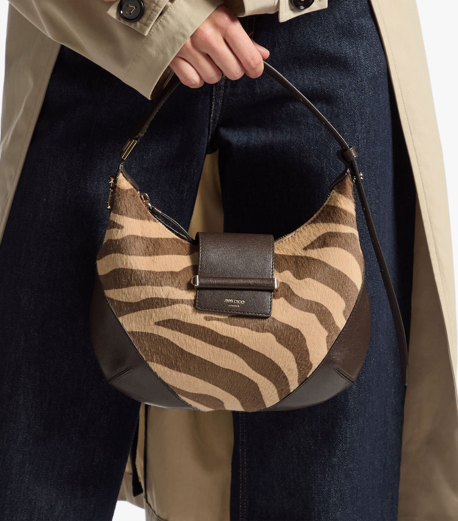 Jimmy Choo Small Bar Pony Hair-Leather Shoulder Bag