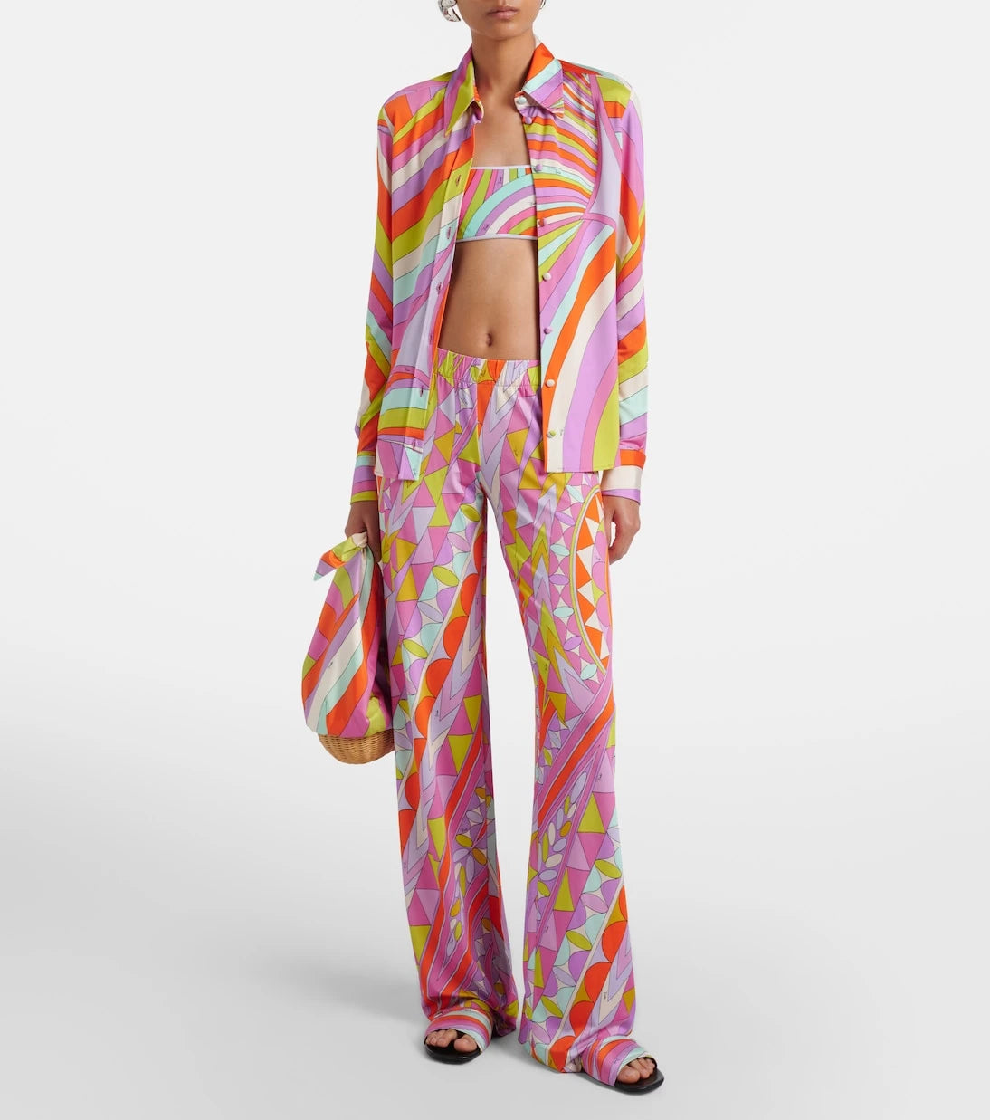Pucci - Manuba jersey satin wide-leg pants