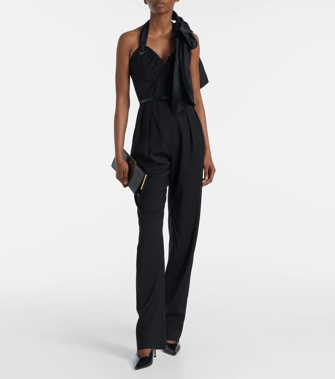 Max Mara - Asymmetric virgin wool jumpsuit