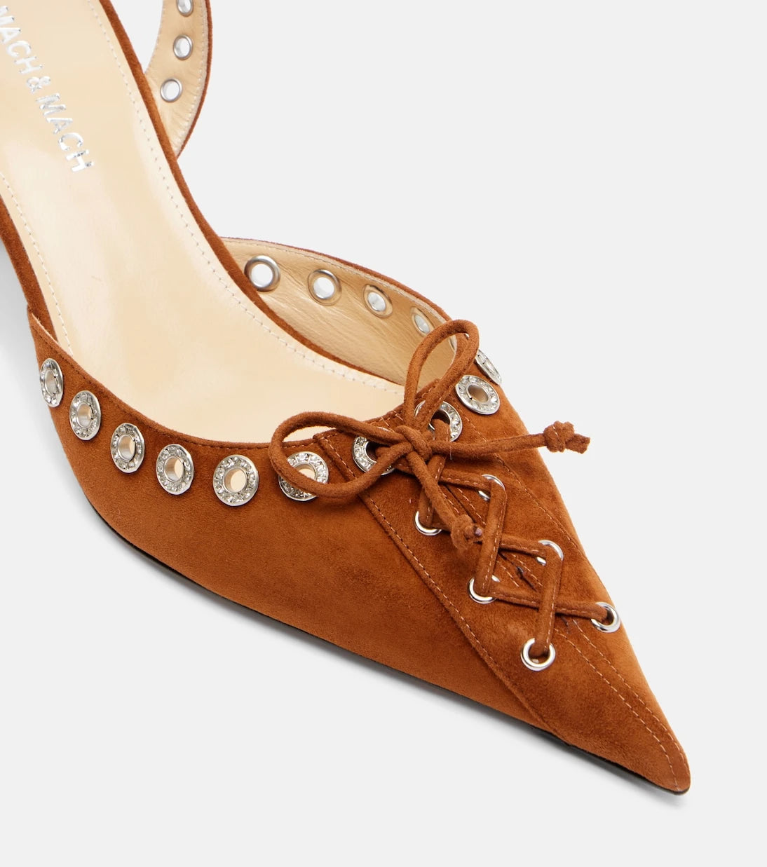 Mach & Mach - Crystalized Corset 65 suede slingback pumps