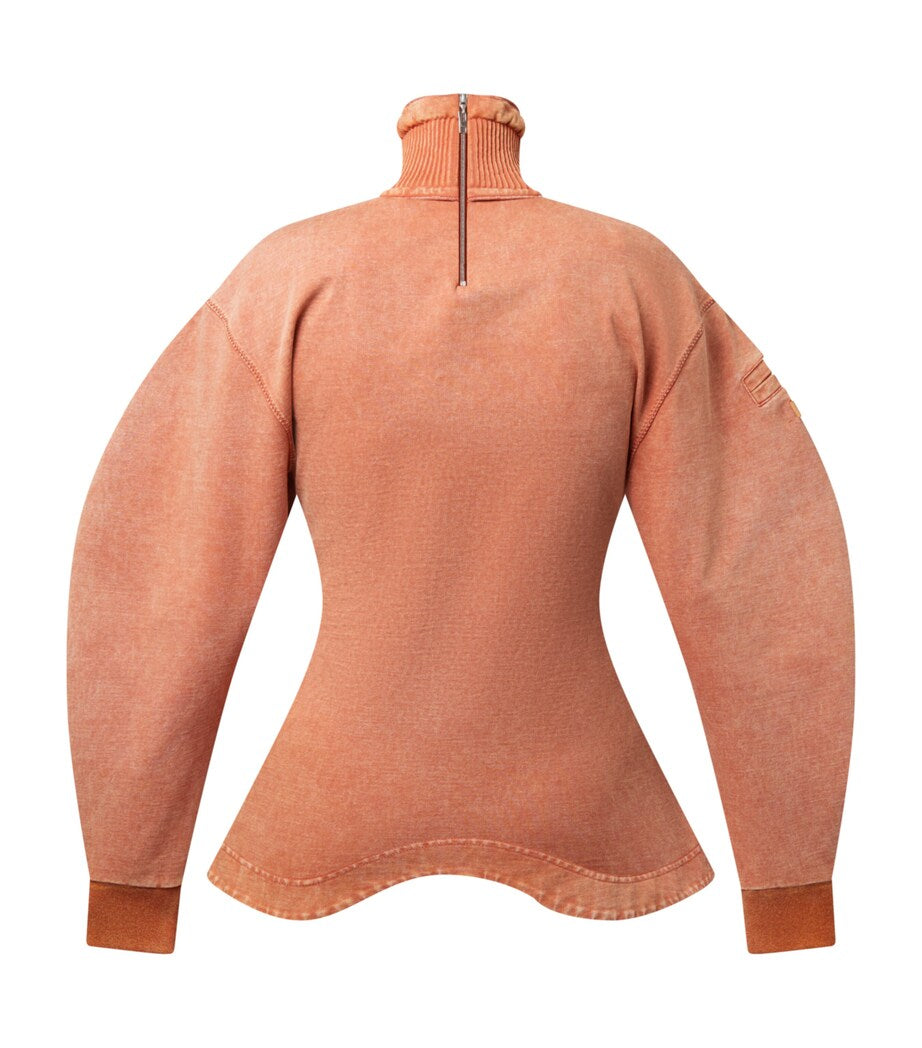 LOUIS VUITTON Pink Cotton Embellished Rollneck Sweatshirt
