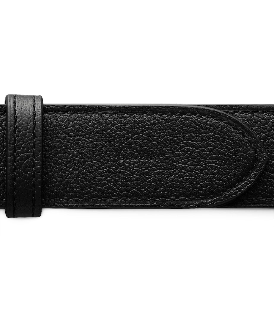 Cartier Black Leather Reversible C Belt