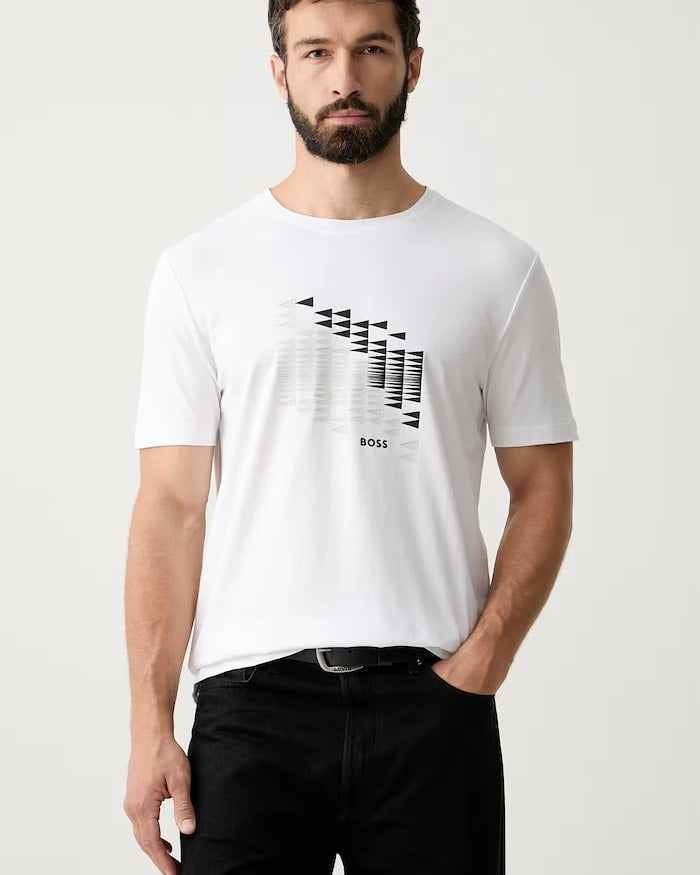 BOSS Green erkek pamuklu tişört TS_Network Flag