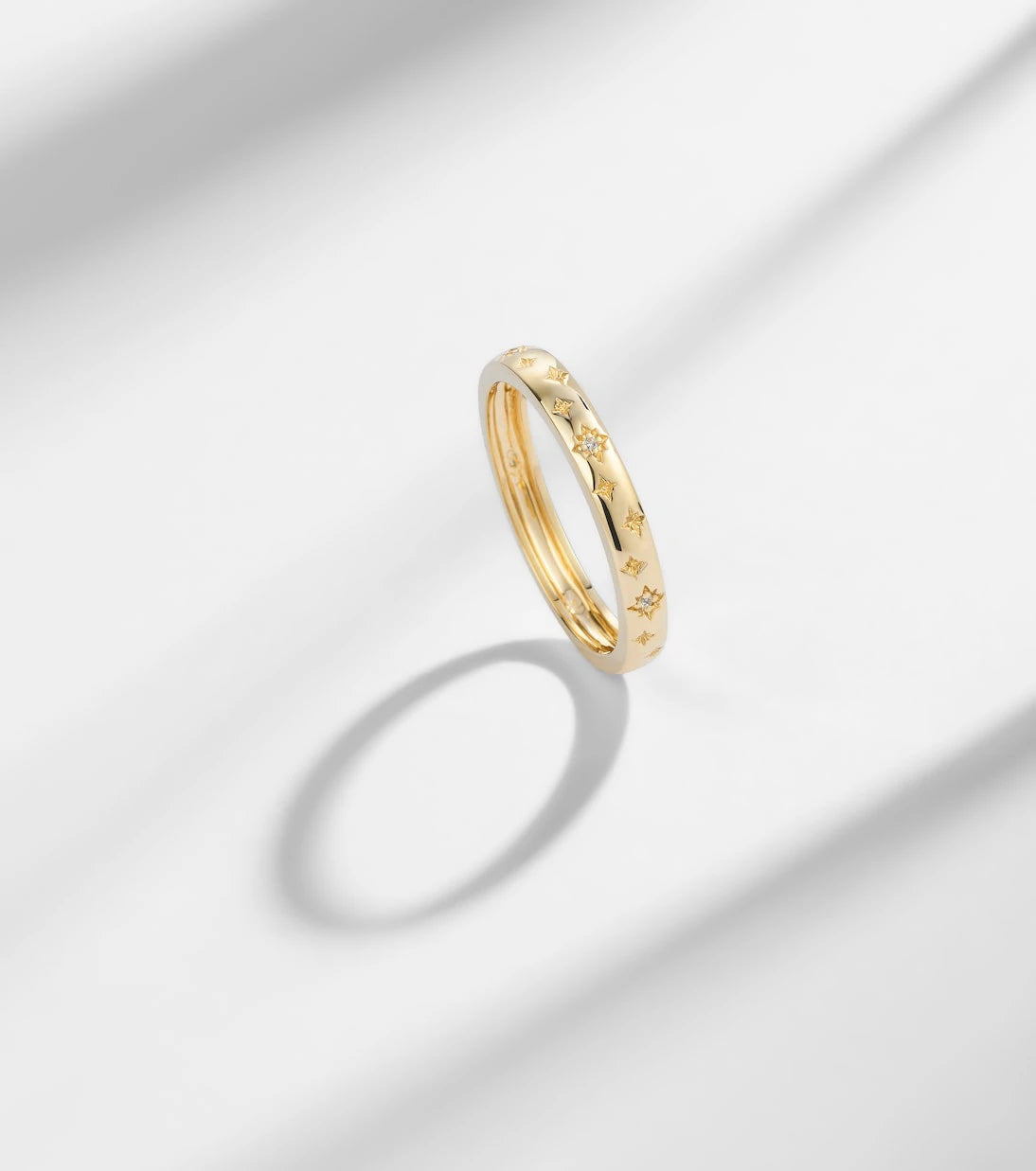 Stone and Strand - Northern Star 14kt gold ring with diamonds