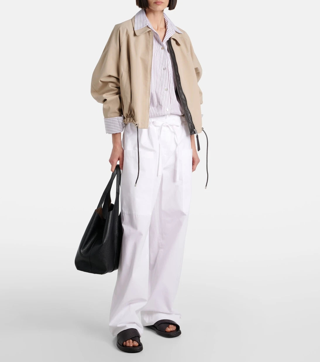 Tod's - Woven leather-trimmed sandals