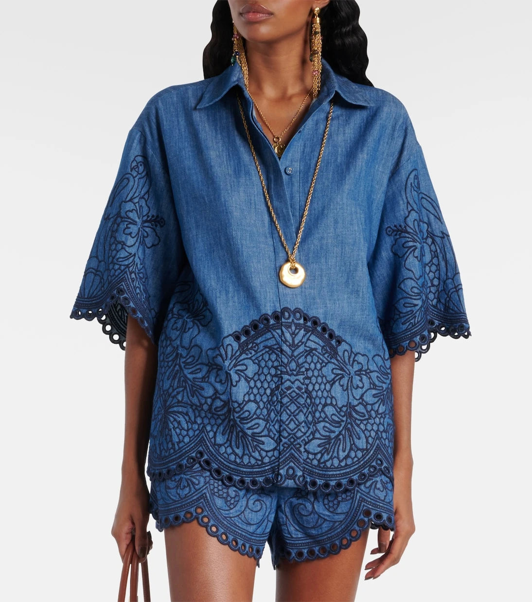 Zimmermann - Coco embroidered denim shirt