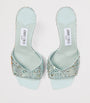 Jimmy Choo Turquoise Skye 70 Leather Embellished Mules