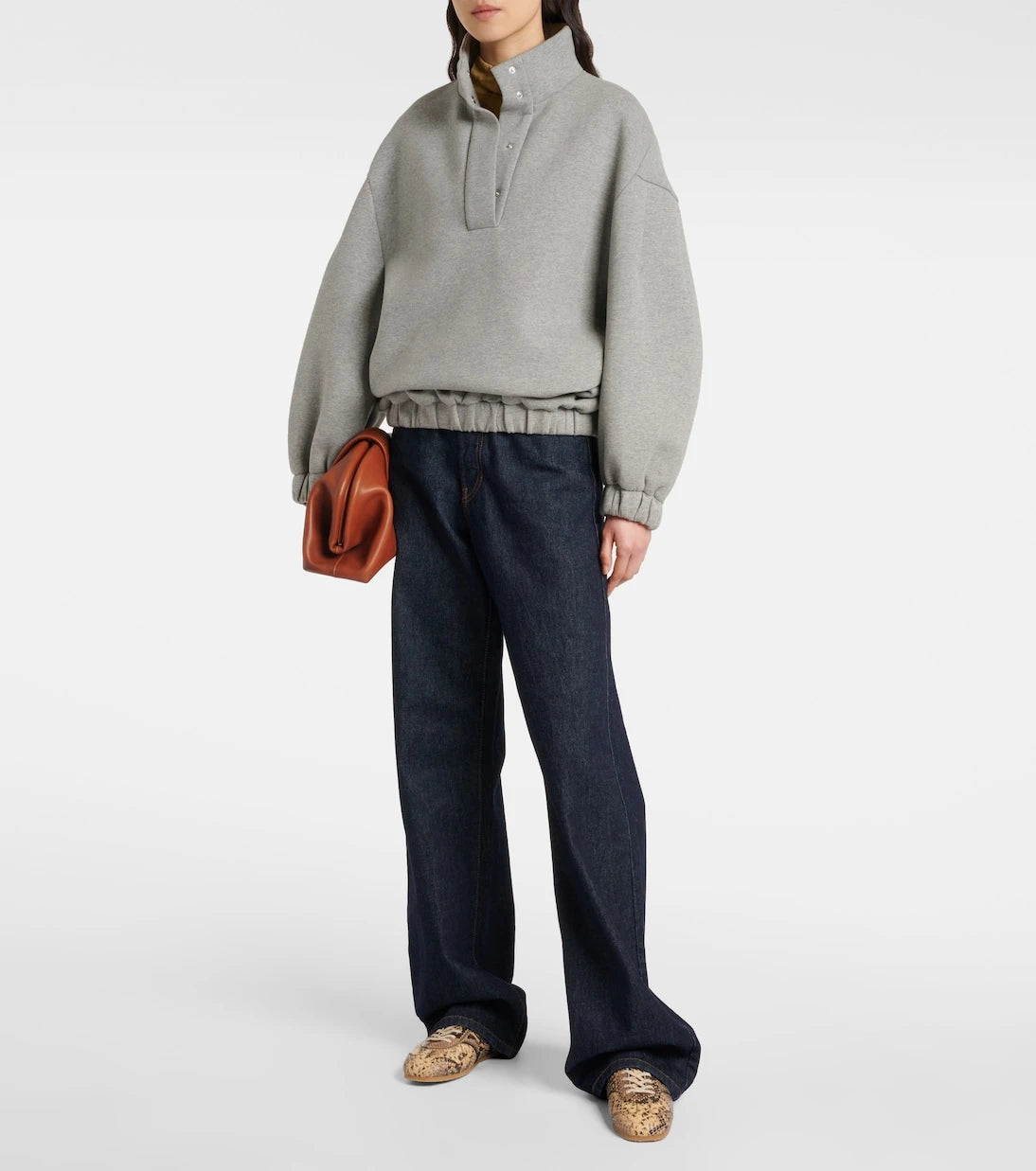Dries Van Noten - Snake-effect leather sneakers
