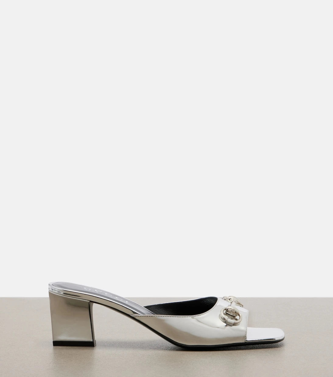 Gucci - Signora Horsebit metallic leather mules