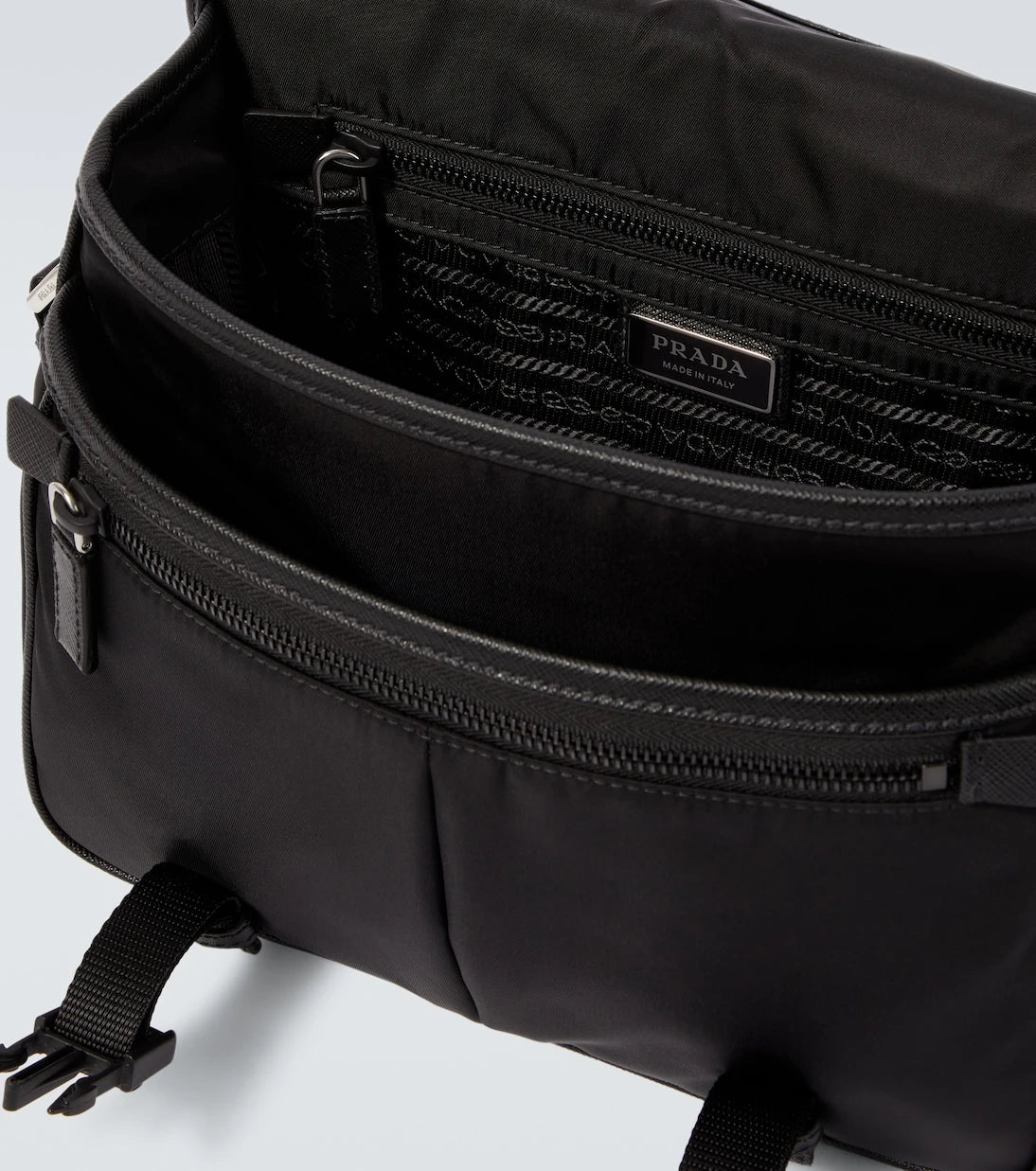 Prada - Re-Nylon leather-trimmed shoulder bag