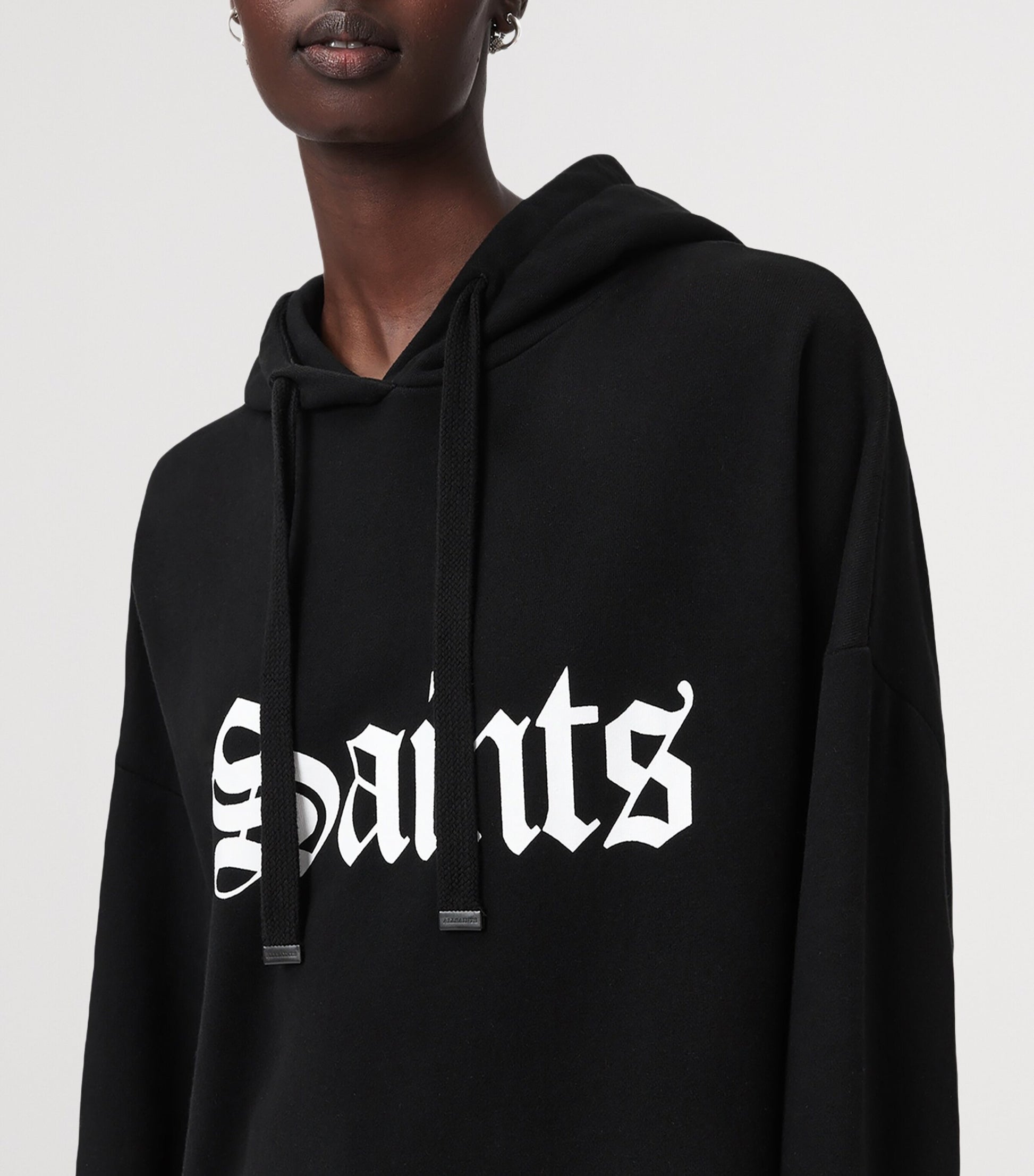 Black Cotton Saint Etie Hoodie