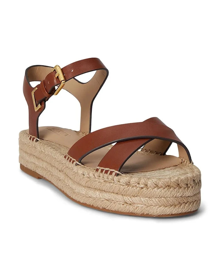 Lauren Ralph Lauren Kadın Deri Platform Sandalet Emeryn