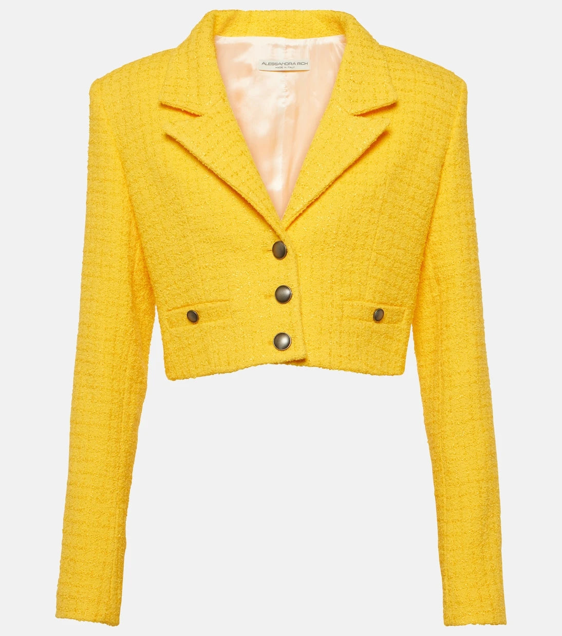 Alessandra Rich - Cropped bouclé tweed blazer