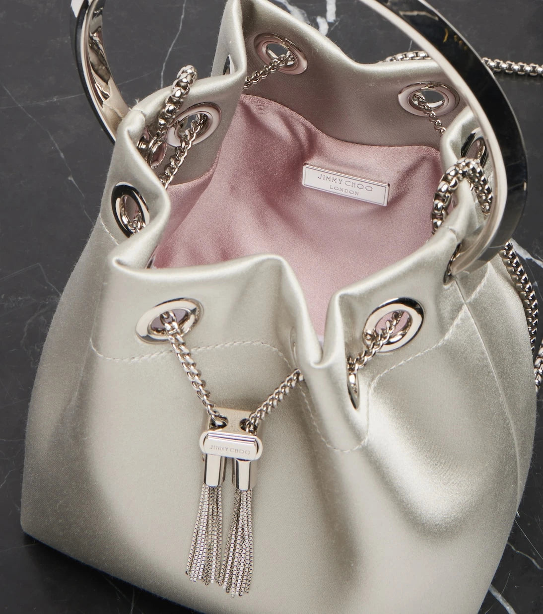 Jimmy Choo - Bon Bon satin bucket bag
