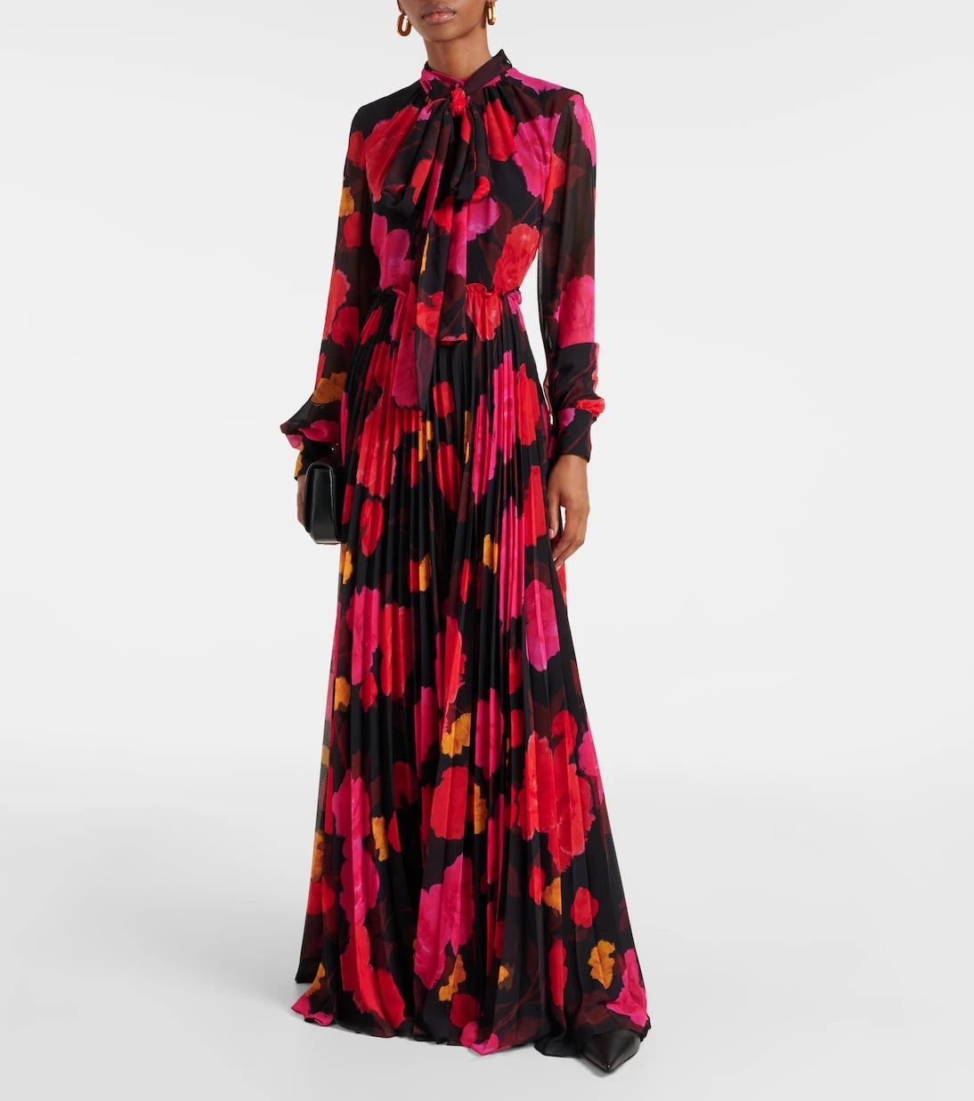 Erdem - Floral pleated voile gown