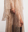 Zimmermann Brown Silk Memento Smocked Flutter Maxi Dress