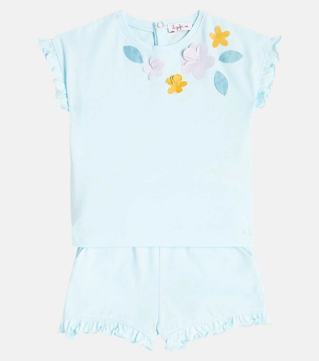 Il Gufo - Baby cotton top and shorts set